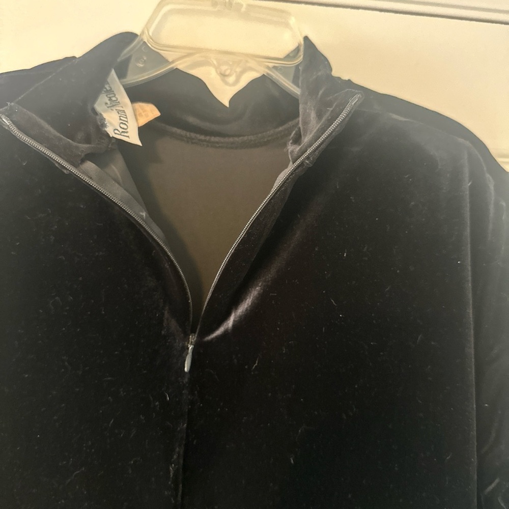 VTG Ronni Nicole II Maxi Black Velvet Dress 20W‎ Turtleneck Long Sleeve - Picture 5 of 5
